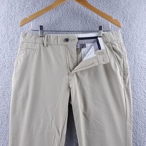Kjus Mens Golf Pants Beige Chinos Flat Front Regular Fit 34x32 Performance